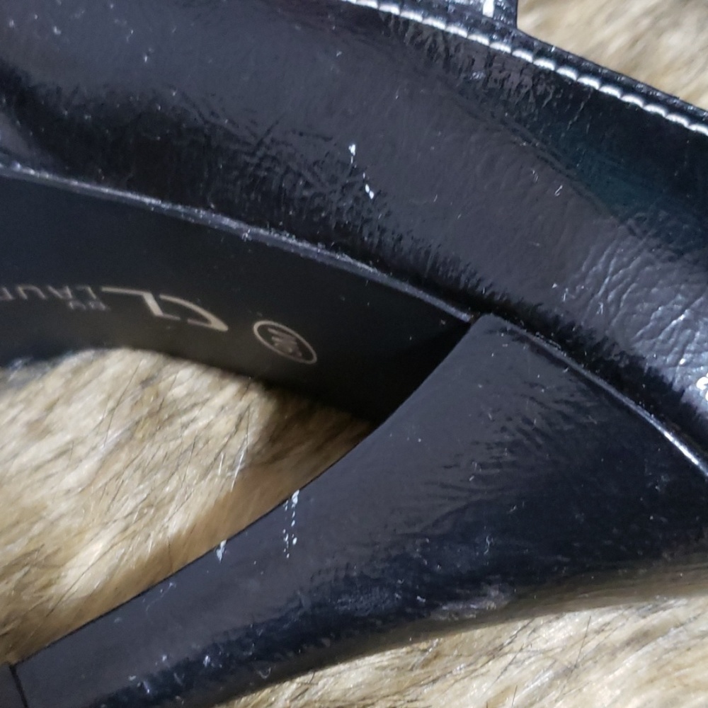 Chinese Laundry Black Peek Toe 4" Heels 9M - Picture 7 of 8